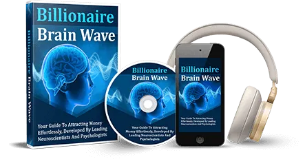 Billionaire Brain Wave audio program with glowing brain artwork on the product package